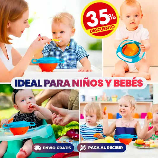 Plato 360: Comidas sin Derrames para tu Bebé 🚀🍽️